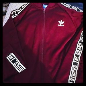 Burgundy Adidas Track suit Jacket